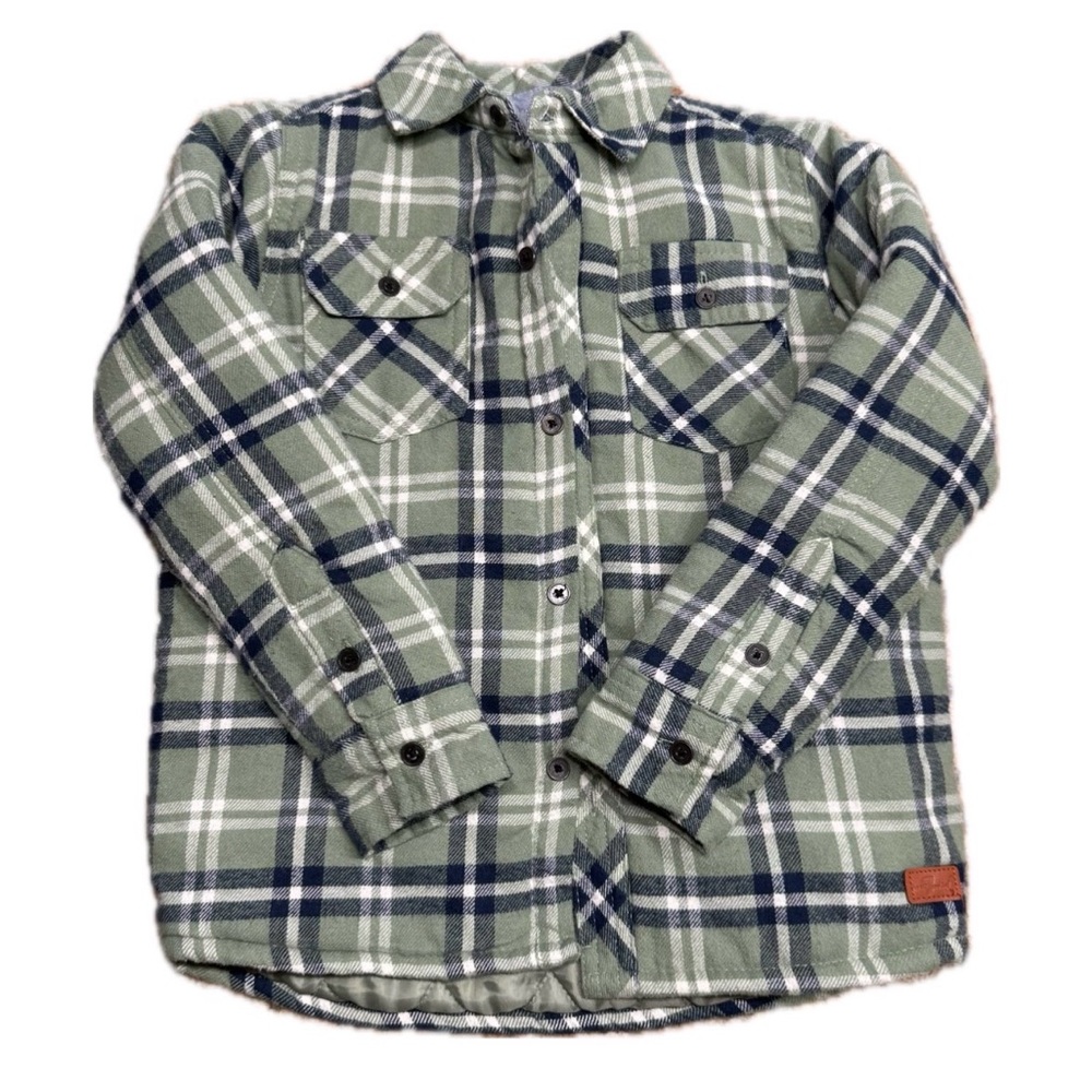 Green Plaid Button Up Spring Jacket / Shacket